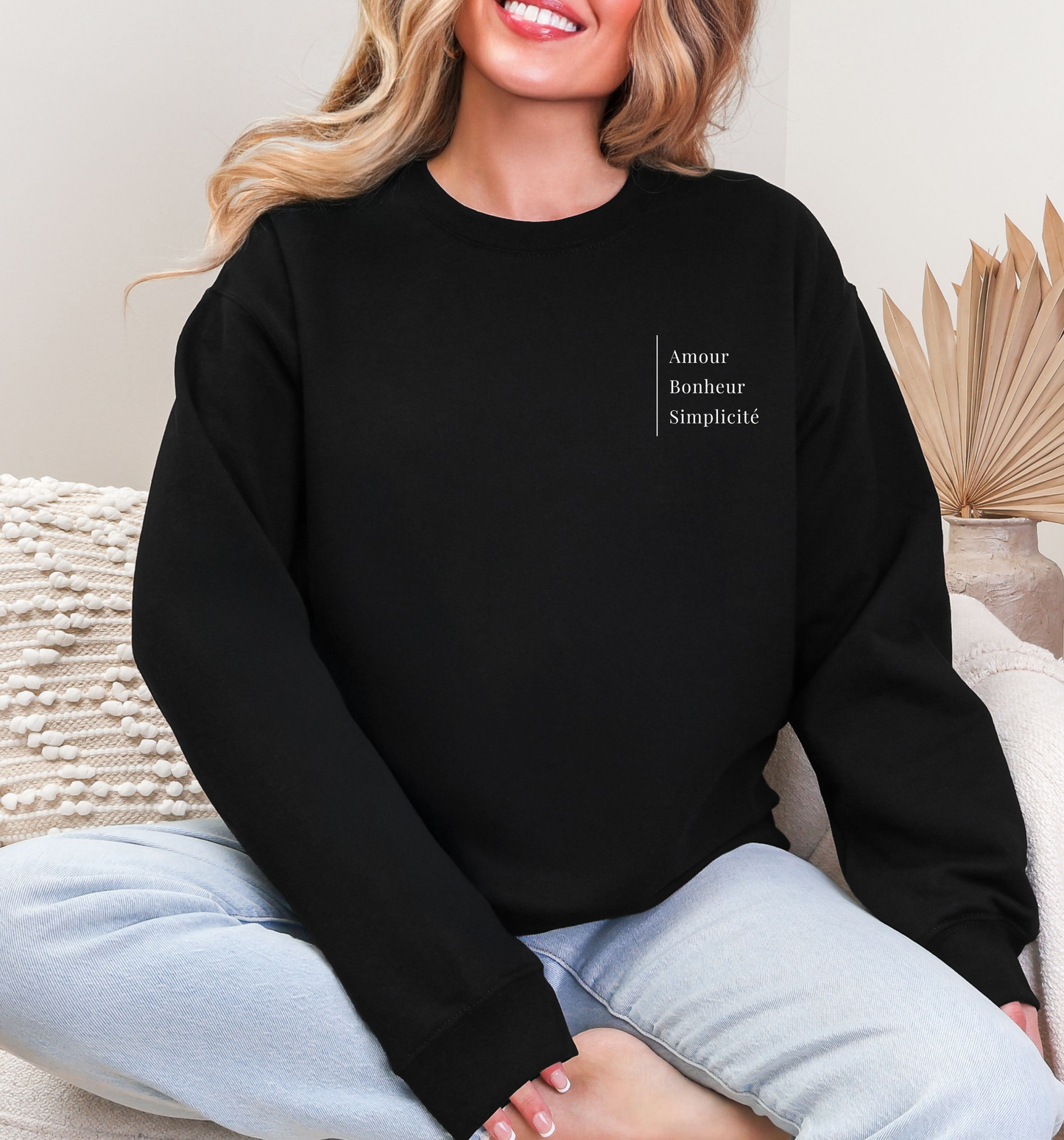 Crewneck "Amour, Bonheur, Simplicité" - 3 couleurs