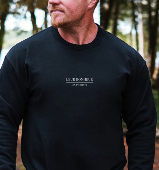 Crewneck "Leur bonheur, Ma priorité" - Papa - 3 couleurs