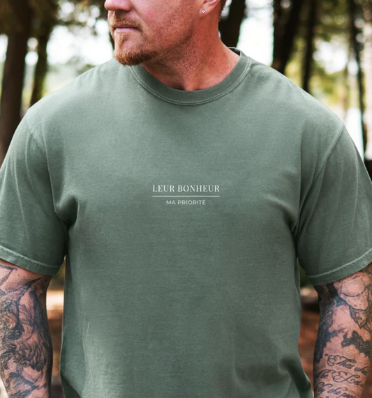 T-shirt "Leur bonheur, Ma priorité" - Papa - 3 couleurs