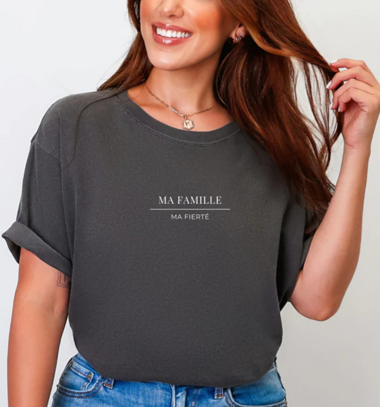 T-shirt "Ma famille, Ma fierté" - Maman - 3 couleurs