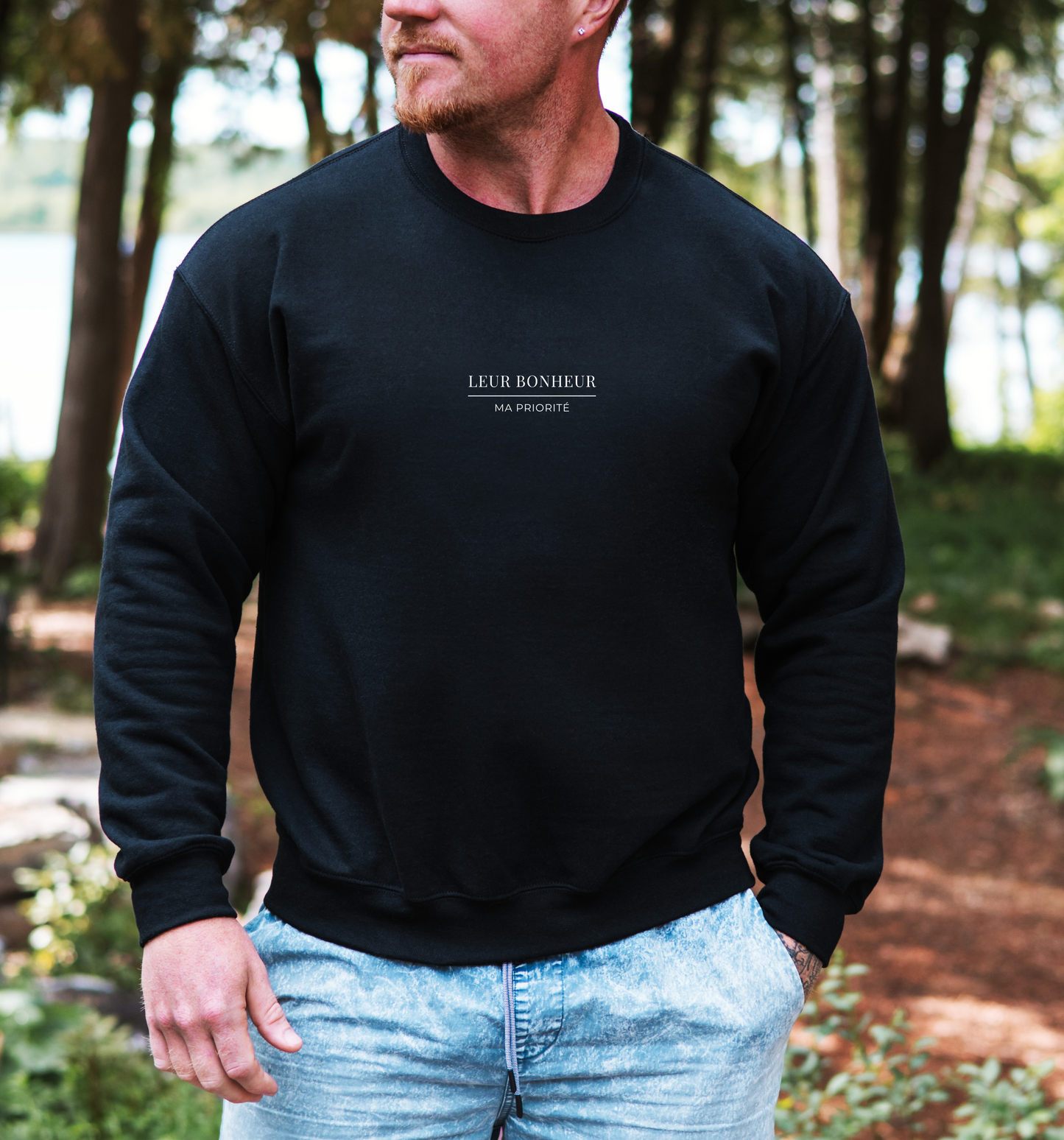Crewneck "Leur bonheur, Ma priorité" - Papa - 3 couleurs