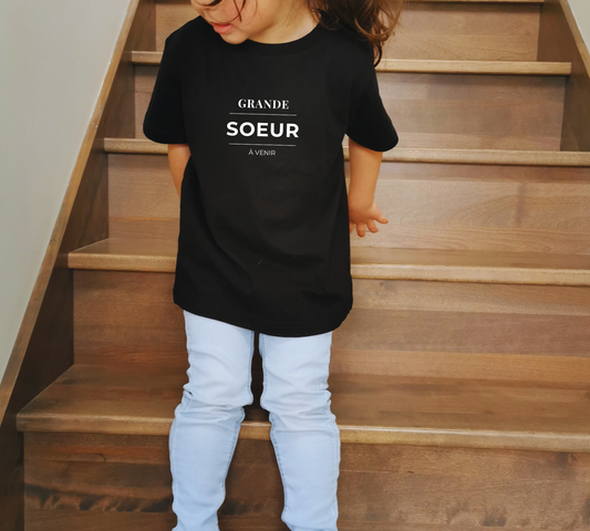 T-shirt "Grande sœur à venir" - 2 couleurs