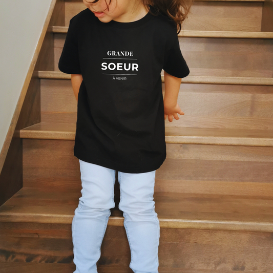 T-shirt "Grande sœur à venir" - 2 couleurs