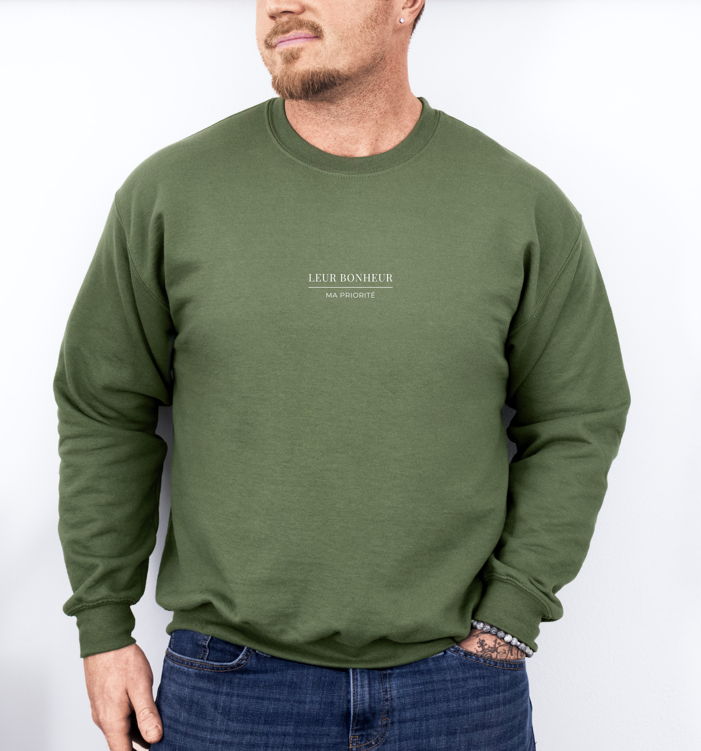 Crewneck "Leur bonheur, Ma priorité" - Papa - 3 couleurs
