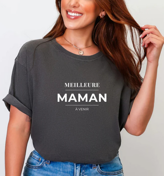 T-shirt "Meilleure maman à venir" - 3 couleurs