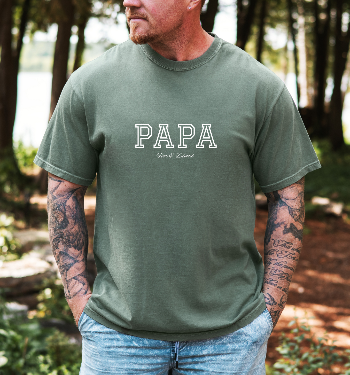 T-shirt "PAPA - Fier & Dévoué" - 3 couleurs