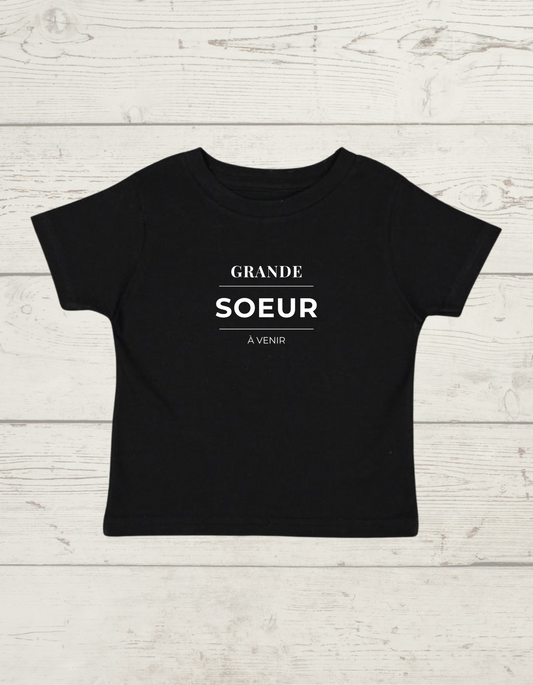 T-shirt "Grande sœur à venir" - 2 couleurs